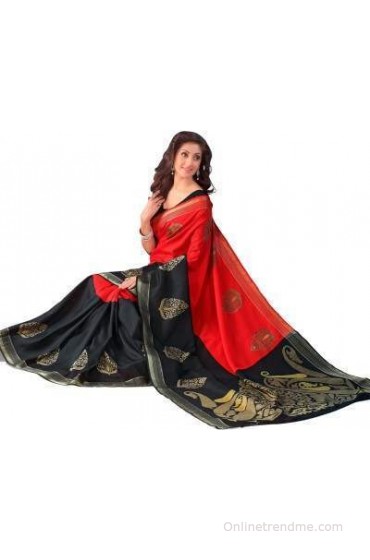 Kjs Self Design Bollywood Art Silk Sari Kjs Self Design Bollywood Art Silk Sari